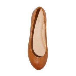 A New Day Women's Cognac Faux Leather Flats Size 7W